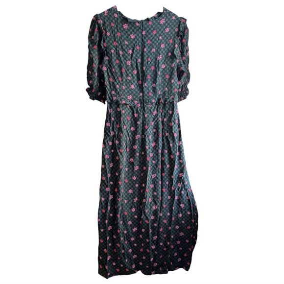Nobody's Child LONDON Checkerboard Floral Midi Dress US6 EU38 - Picture 6 of 13